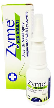 Stops Running Nose. Liquefies Nasal secretions - unclogs, moisturizes and Improves Airway Patency. Zyme 30 ml Saline Nasal Spray LYSOZYME Saline(2.45%) + Eucalyptus - Cold and Flu Treatment