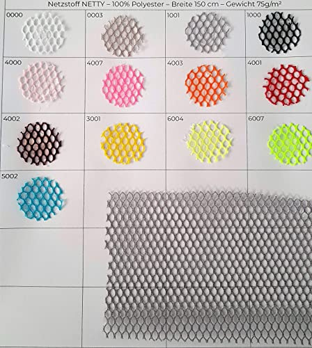 Netzstoff, Wäschenetz, Netze, InsektenschutzNETTY-Meterware-50 cm Schritte-100 Prozent Polyester-ca. 150 cm Breite-75 g/QM-13 Farben (Farbkarte Netzstoff)