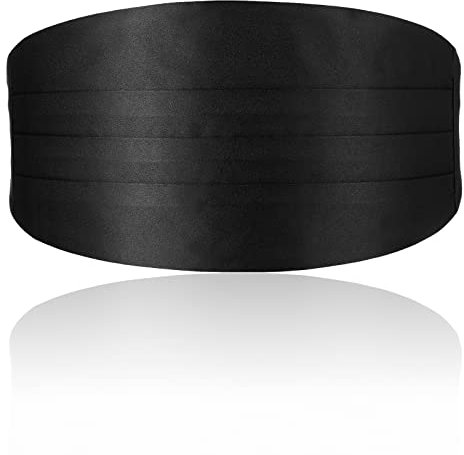 Sintege Satin Kummerbund Herren Halloween Verstellbarer Kummerbund für Smoking Frack Anzug Hemd (Schwarz, Klassisch)