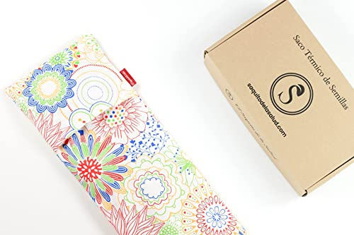 Thermo-Fußsack für die Mikrowelle | hilft, Muskelschmerzen durch trockene Hitze zu lindern | Bezug aus 100% Baumwolle Frühling (50 x 15 cm, Lavendelaroma)