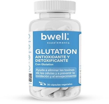 Glutatión 200 mg Antioxidante y Detoxificante Natural L-Glutatión Reducido al 98% Antienvejecimiento y Apoyo Hepático Sin Gluten niLactosa ni GMO 30 Cápsulas | BWELL SUPPLEMENTS