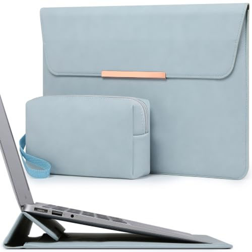HYZUO 15 Zoll Laptop-Hülle mit Ständerfunktion, Blass Blau | für MacBook Air 15 M5 A3448 M4 A3241 M3 A3114 M2 A2941 2026-2023, MacBook Pro 15, 15 Surface Laptop 7/6/5/4/3