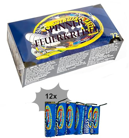 h2i Fire Spinner - Floor Swirls | 72 Pieces | Party Fun for Young & Large I for New Year's Eve, Halloween & Party Gift | Children & Youth Fireworks | i | All- Season Fireworks Cat. F1