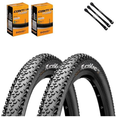 2er Set Continental Reifen Race King 29 Zoll (55-622) auswählbar mit Schläuchen + 3 MSZweirad Metall Reifenheber (29 x 2,20 Zoll (55-622), mit AV Schläuchen)