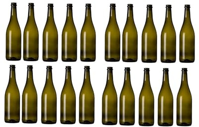 mille idee 20 bottiglia emiliana per vino spumante in vetro 750 ml con 100 tappi a corona