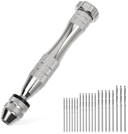 21 Stück Handbohrer Vise Handbohr Mini Bohrmaschine Pin mit 20 Spiralbohrer (0,3-1,6 mm) Precision Handbohr Bit Set Mini Bohrer for Hand Drill Epoxidharz Wood Jewellery Model Making DIY