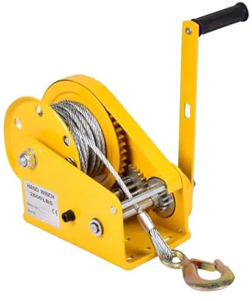 1800lbs Boat Winches for Trailers, Truck Towing Manual Winch with Crank and Two-Way Ratchet, 100 50 30 15 Ft Cable Gear Winch SUV/ATV/Car with Wall Bracket (Size : Winch with 5m/16.4ft Cable)