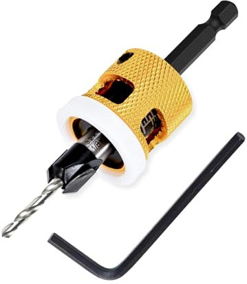 BURTOK Foret à Chanfreiner 1/8 x 3/8, Fraise Bois avec Butée de Profondeur, Perçage Précis, Queue Hexagonale 1/4, en HSS, pour le Bois et Travaux de Menuiserie