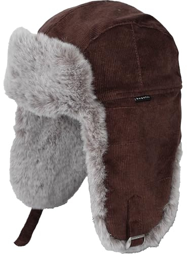 bugatti Fliegermütze mit Ohrenklappen - warme Wintermütze für Herren - Tschapka mit Kunstpelz - One Size