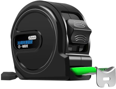 Mètre ruban lumineux phosphorescent - Mètre ruban facile à lire - Mètre ruban en acier de 16 pieds - Précision - Rapide à lire - Mètre ruban à verrouillage automatique pour la construction