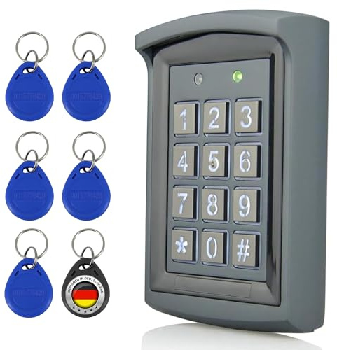 MATHFEL Smart Lock RFID Zugangssystem (Aufputz), Elektronisches Türschloss für Haustür, IP66, Codeschloss & RFID, Smartes Türschloss mit Code, Elektrisches Türschloss Outdoor, Automatisches Türschloss