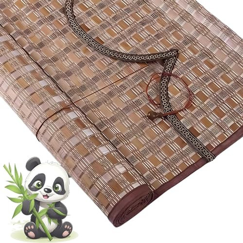 Eiauiuo Retro Bambus Rollo Raffrollo Seitenzugrollo Bambus Jalousine Sonnenschutz und Sichtschutz Holzrollo Dekorativ Bambus Jalousie für Terrasse Balkon Wohnzimmer(Width 40cm,High 250cm)
