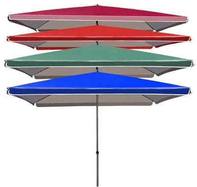PQPQLI Quadratischer Sonnenschirm Knickbarer Balkonschirm, Wasserabweisend, Sonnenschutz Gartenschirm, Strandschirm Höhenverstellbar Für Balkon Garten Terrasse Strand(Red,2.0 * 2.0m)