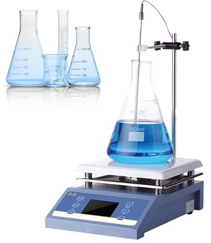 Agitateur Magnétique à Plaque Chauffante Numérique, Mélangeur De Laboratoire De 5000 ML avec Affichage LED Et Contrôle De La Température Précise, 200-2000 TR/Min, Chauffage 50-380 ° C, La Chimie