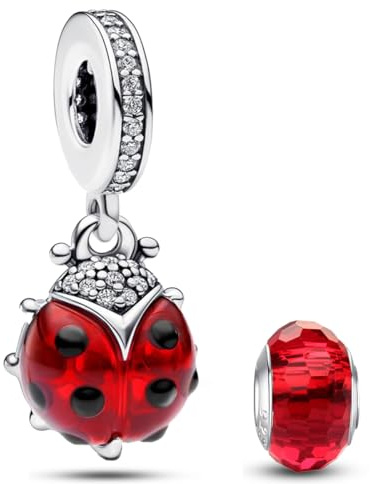 HappyStar Argent 925 Sterling Rose Fleur Charme Carte Tarot Pendentif Bead Charms femme pour fit Pandora Bracelets Européens Colliers Bijoux Saint-Valentin Cadeau