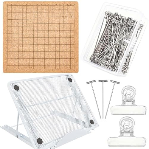 CHSG Macrame Board Stand, Macrame Board Set Macrame Board e Pins, con supporto regolabile Tools Supplies Knitting Assistant Board, per Macrame e annodare, intrecciare Craft Bracelet
