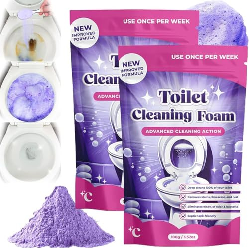 FizzClean WC-Reiniger, WC-Reinigungsschaum, Insta-Action FizzClean Schaum für strahlend saubere Toilette ohne Aufwand, beseitigt Flecken in 20 Minuten, scheuerfreie Reinigung (2)