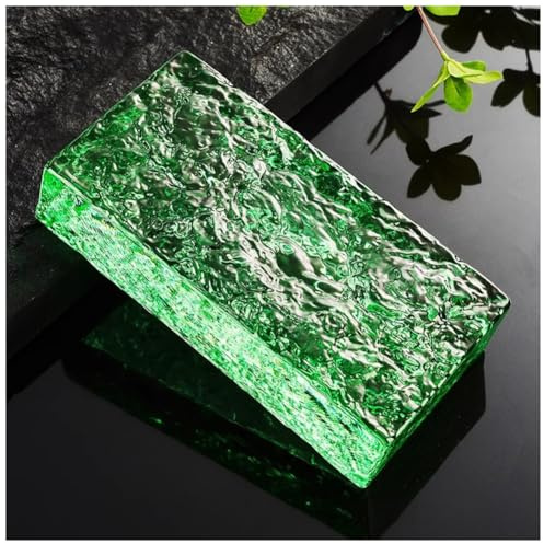 LXHELIVERY Hochtransparenter Glasbaustein, 1 Stück - Rechteckiger Massiver Glasbaustein - Lichtdurchlässig Und Bietet Privatsphäre Einsetzbar Zu Hause, Im Büro Und Bei Heimwerkerprojekten(Grün)