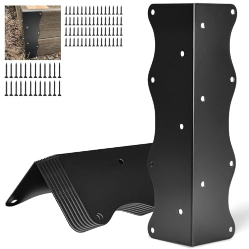 8 Pcs Raised Garden Bed Corner Brackets, 28 x 7.5cm Raised Bed Corners with Screws Fit 20-24 Bed Edges & Wooden Shelves/Cabinets, Rust Resistant Meta Connectors for Vegetable Planter Garden