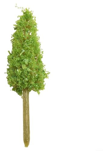 10 árboles modelo en tonos verdes para diseños de calibre N OO, 65 mm de altura para diseños realistas (verde)