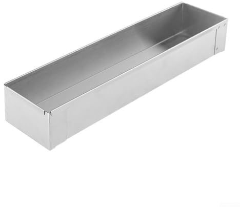 Stampo lungo in acciaio inox, rettangolare, 40,3 x 10 x 6,5 cm, per cheesecake, tiramisù, mousse dessert con rivestimento antiaderente, utensili da forno professionali per matrimoni, feste di famiglia