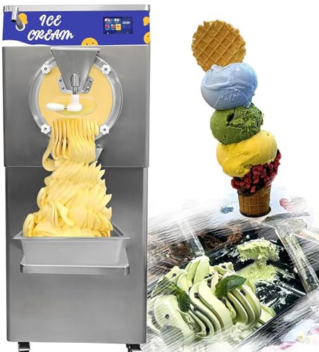 Commercial Ice Cream Machine 48L/H, 2200W Hard Serve Gelato & Sorbet Maker with 5 LED Panel, Slush Machine for Restaurant, Coffee Shop, Supermarket - Fast 15Min/Batch, Italian Ice Cream Maker