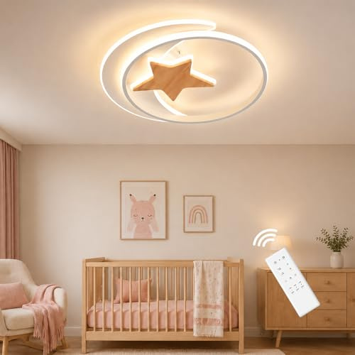 Hjldaeu Plafonnier Chambre Enfant, 40CM 32W Dimmable Plafonnier LED Chambre, Modernes Lampes de Plafond avec Télécommande 3000K-6000K Lampe de Plafond pour enfant Chambre