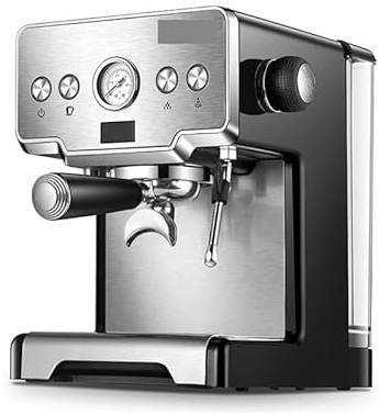 Machine à café expresso semi-automatique avec entonnoir double tasse et cylindre à fleur - Manuel en anglais inclus