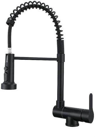 Robinet Cuisine Rabattable Noir Avec Douchette, Mitigeur Cuisine Rabattable 360° Pivotant, Robinet Rabattable Cuisine,robinet Cuisine Flexible,Flexible Inox Noir Mat, Mitigeur Rabattable