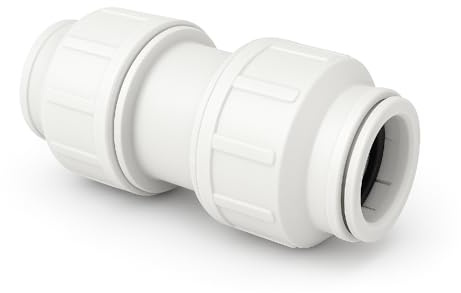 JD Brands Push Fit Straight Connector 22mm, Plastic Plumbing Fitting, Hot and Cold Water Pipe Coupler, Central Heating Connector for Copper and Plastic Pipes