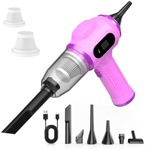 Scstartx Portable Car Vacuum Cordless Mini Handheld Vacuums Cleaner Rechargeable with LCD Display and Multi-Nozzles, High Power Hand held Cleaners for Car, Home, Office, Sofa, Pet Hair,Keyboard