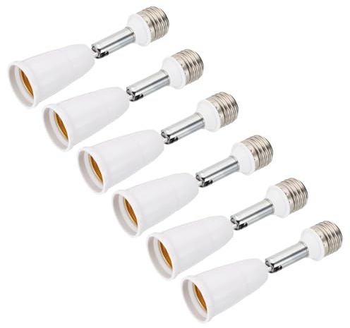 VIAPUICE Light Socket Extender Adapter 5.5 6 Pcs White