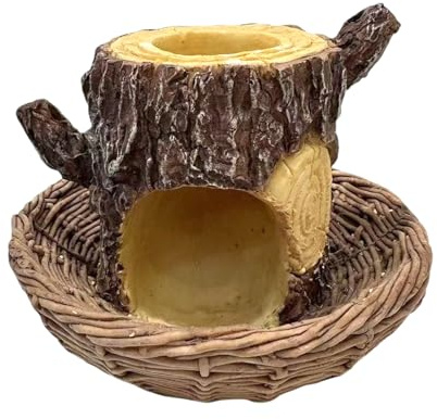 Mangeoire à Oiseaux Bol à Nourriture en Forme de Souche d'Arbre | Mangeoire à Oiseaux Anti-Écureuils Pour le Patio, la Pelouse, la Fenêtre, le Balcon, la Terrasse, le Jardin et