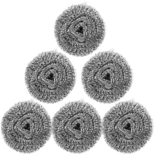 HAKIDZEL Depurador de Acero Inoxidable para Vajillas y Cacerolas, Set de 6 Estropajos Metálicos Reutilizables Ideales para Limpieza en Cocina Doméstica