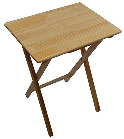 Mesa de Madera Plegable, de Home Discount, para Ordenador portátil o televisor, Bandeja para Cena o Aperitivo, Color Natural