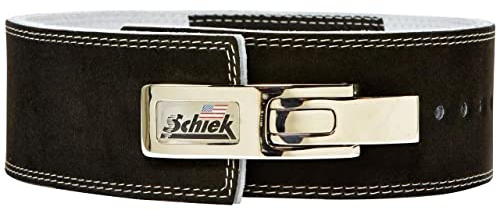 Schiek Sports 7010 Lever Competition Power Weight Lifting Belt - Suede Leather Lifting Belts with Steel Lever Metal Buckle