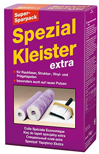 Baufan Extra Spezial-Kleister Super Sparpack 1kg I Kunstharzverstärkter Tapetenkleister mit hoher Klebkraft für Rauhfaser & schwere Tapeten