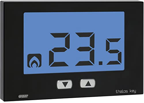 VEMER VE719100 THALOS KEY - Termostato Elettronico da Parete per Caldaia, Alimentazione a Batterie, Nero
