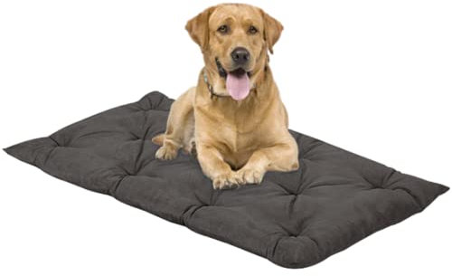 EVERGREENWEB Matratze für Hunde 90x115 cm Hoch 8 cm WASCHBAR in der Waschmaschine, Orthopädisches Kissen Aus Waterfoam Weiche Polsterung Federeffekt | GRAU