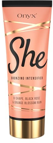 Onyx SHE Bronzing Tanning Lotion | Bräunungscreme & Bräunungsbeschleuniger für Frauen mit dem Anti-Cellulite-Öl | Für Solarium, Sonnenstudio & Außenbräune | Solarium Creme | Graduelle Bräunungslotion