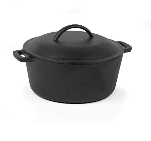 COMMERCIAL CHEF 5-Quart Cast Iron Dutch Oven with Dome Lid and Handles