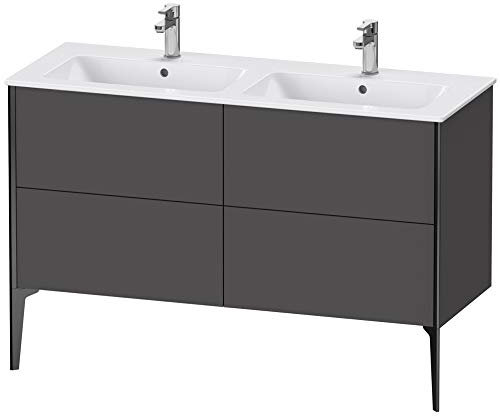 Duravit XViu 4485 Waschtischunterbau stehend, 4 Auszüge, für Doppelwaschtisch ME by Starck 233613, 1280x480 mm, Farbe (Front/Korpus): schwarz matt/Graphit matt - XV44850B249