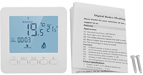 Termostato Digital, termostato programable MAGT Pantalla LCD Digital Controlador de Temperatura Inteligente 5A con protección para niños
