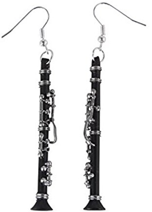 Miniblings - Boucles d'oreille Argenté Dangle - Bijoux Mode Main - Orchestral Band Jazz Clarinettiste