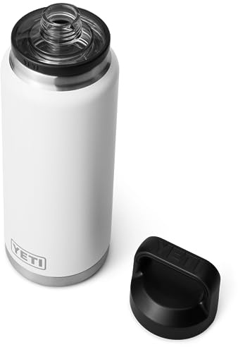 YETI Rambler Bottle Chug, Vaccum Insulated Stainless Steel Bottle with Leakproof Chug Cap, White, 36 oz (1065 ml)