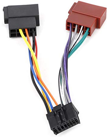 Akozon 16-poliges ISO-Adapterkabel, AUX-Adapter 16-polig, ISO Kabelbaum Adapter Konverter, 16-poliger Radioadapter Adapter Autoradio-Kabelbaum 16-poliger Anschluss zum 8-poligen für Pioneer 2003-on