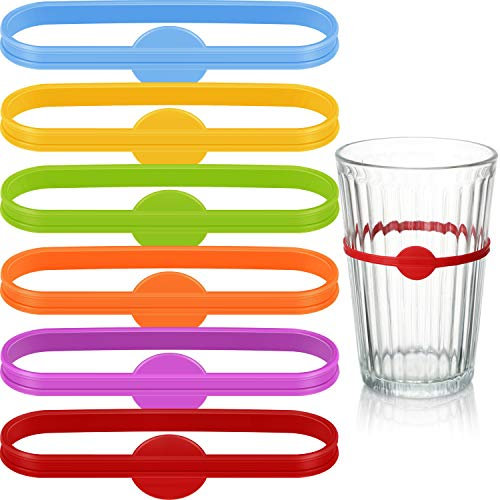 Shappy 18-Piece Silicone Drink Markers for Wine, Beer, Cocktail Glasses & Bottles - Orange, Yellow, Blue, Purple, Green, Pink - Perfect for Home Bar, Parties & Social Gatherings - Adults & Partygoers