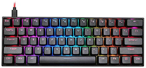 EPOMAKER Anne Pro2 Teclado Inalámbrico 60%, Teclado Bluetooth con Retroiluminación RGB, Teclas PBT, Programable NKRO para Mac/Win/Gamers