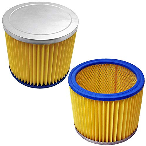 SPARES2GO Filter Cartridge for Titan TTB350 TTB351VAC TTB430VAC Wet & Dry Vacuum Cleaner (Pack of 2)
