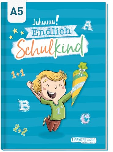 Endlich Schulkind! A5 Erinnerungsalbum zur Einschulung für Jungen by Häfft [Blau] Hardcover Einschulungsbuch Schulanfang, erster Schultag | Geschenk für die Schultüte | klimafreundlich & nachhaltig